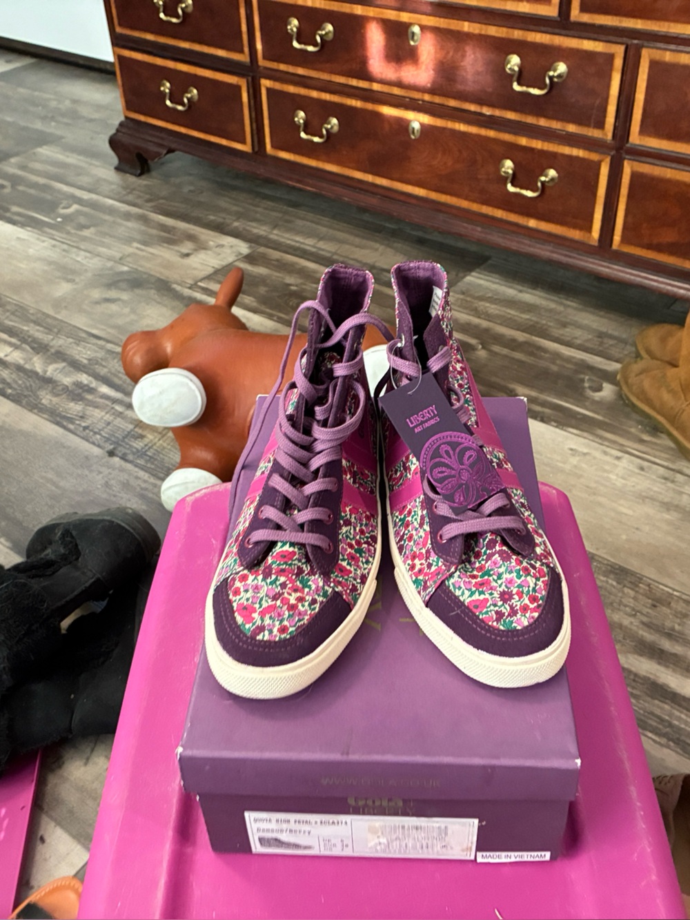 liberty Purple Gola+ Collaboration Shoe Box